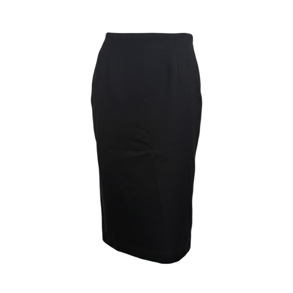 Lauren Ralph Lauren Pencil Skirt Black Wool Blend Lined Knee Length - Size 8